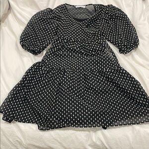 Zara Black Polka Dot Tulle Dress